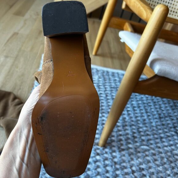 Zara Knee High Light Brown Slouchy Boots - Picture 8 of 8